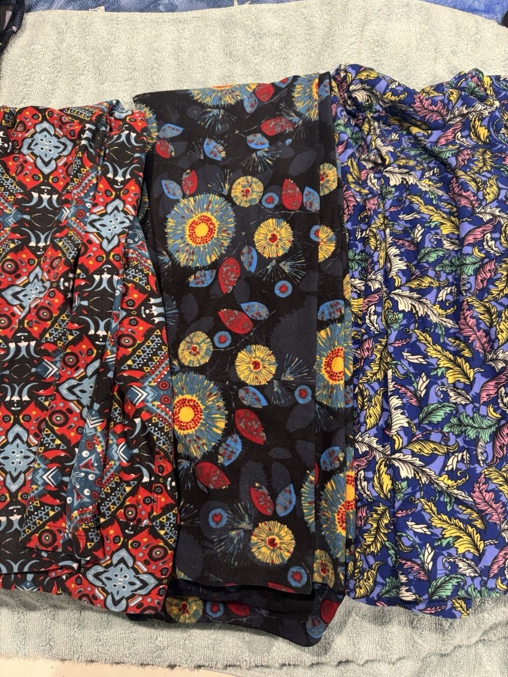 Lot Of 3 Lu La Roe Plus TC Leggings Florals Leaves So Pretty